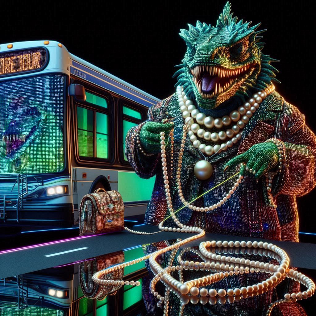 gila monster/beaded lizard at the bus stop