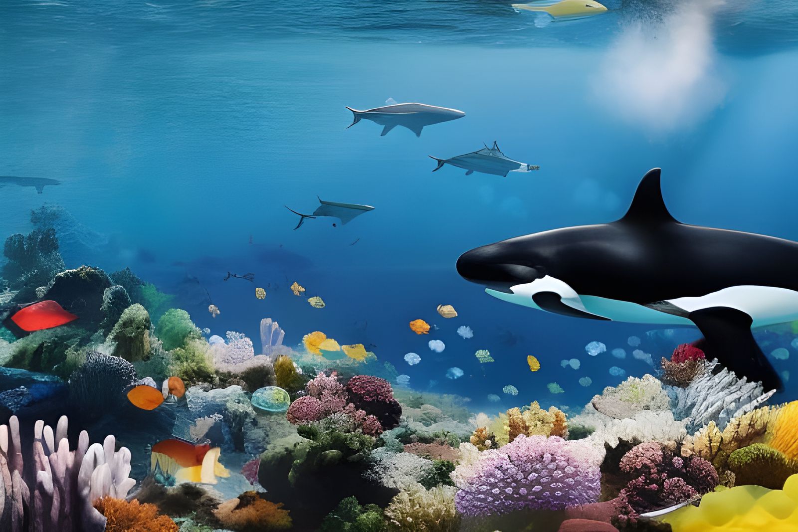Orca in the warm waters of the Indian Ocean.