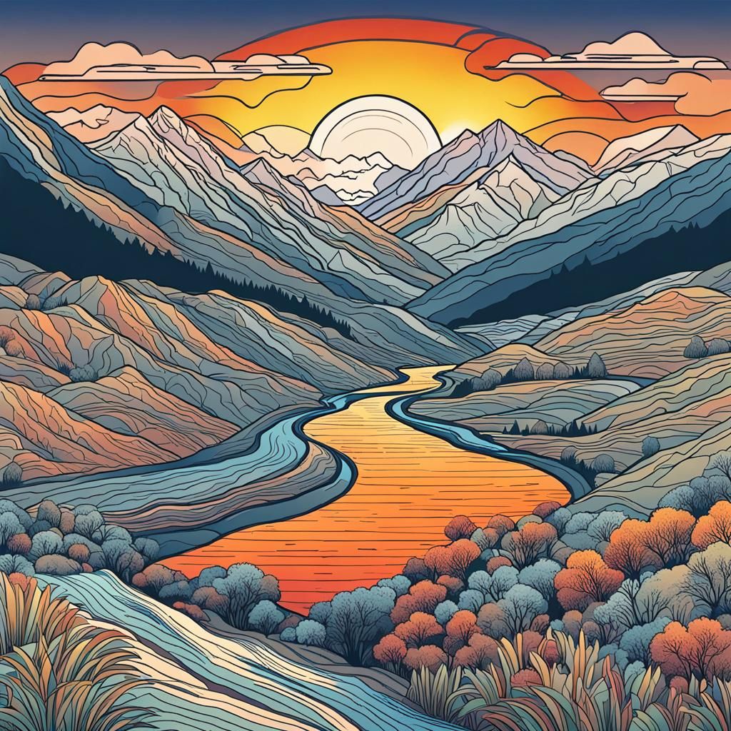 sunrise over the mountains