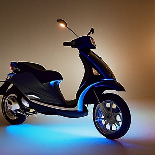 Piaggio illuminated in the dark