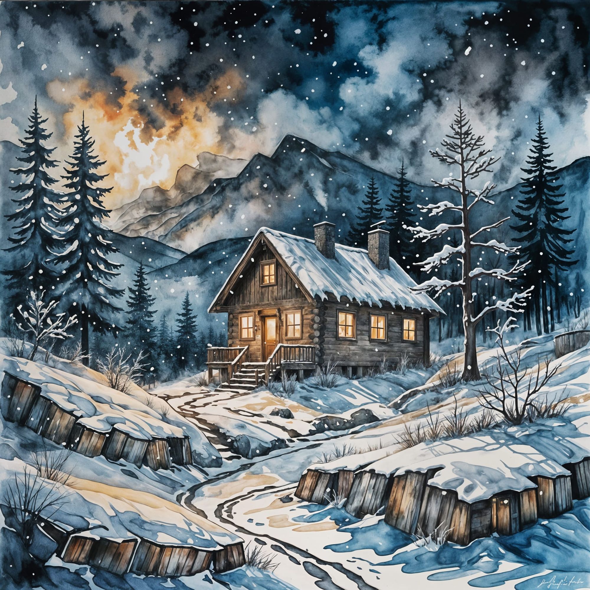 Mountainside in Winter