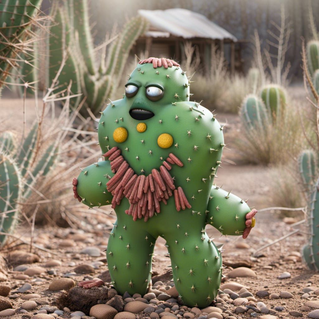 A buff cactus man AI Generated Artwork NightCafe Creator