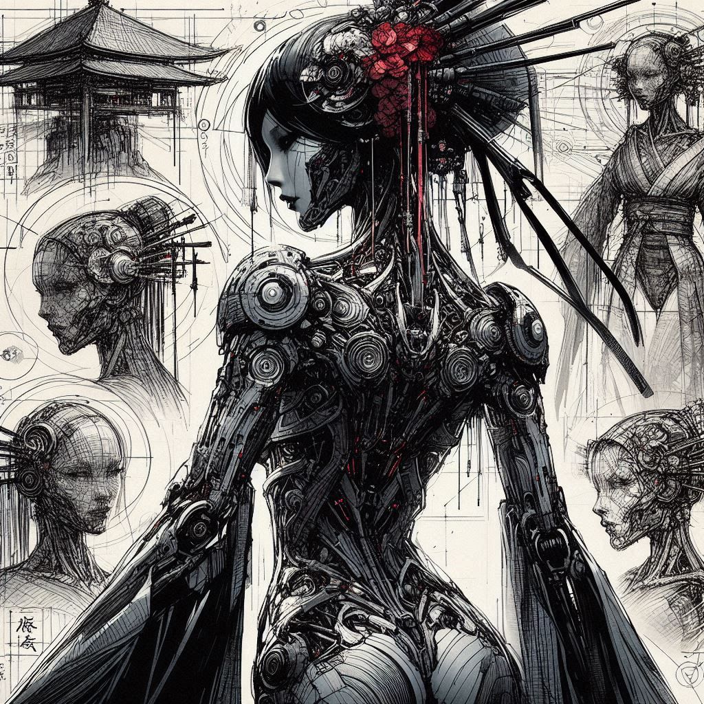 Cybernetic Geisha sketch