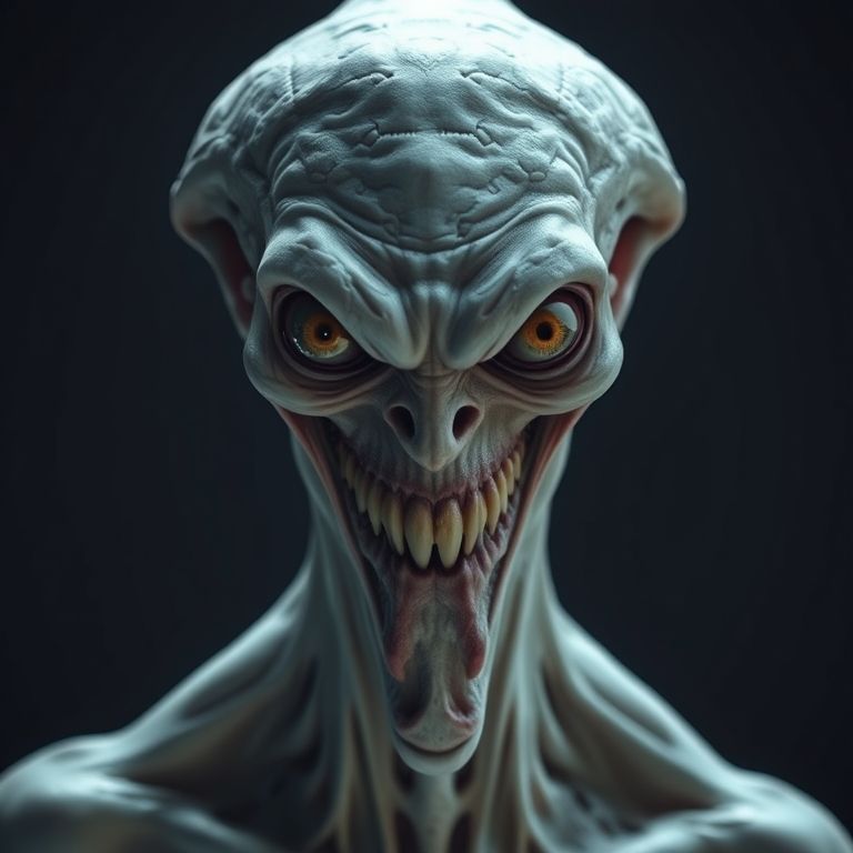 Terrifying real life style Evil alien staring at you with a ...