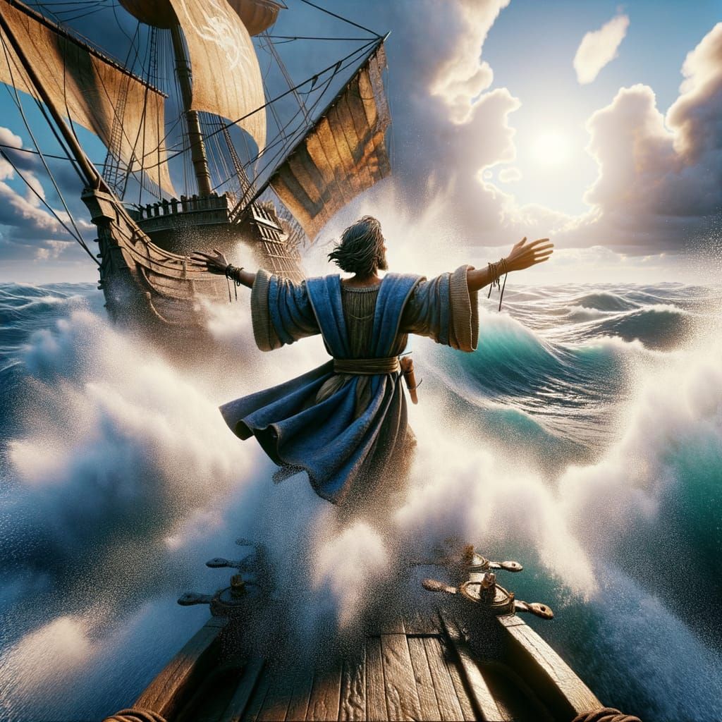 Christopher Columbus on the virgin shores of the Americas in 1492