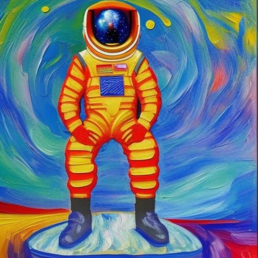 cosmonaut outside the orbital station - AI Generated Artwork ...