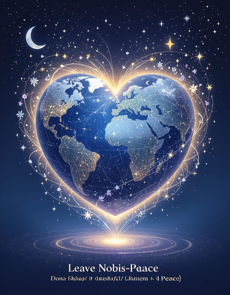 A heart-shaped globe floating in space