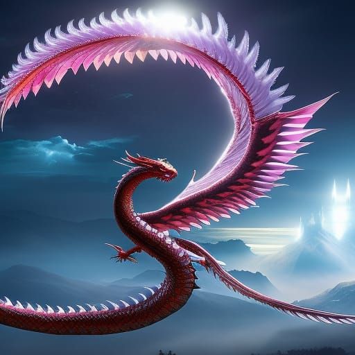 Beautiful Sakura dragon, distinct lighting, detailed matte p...