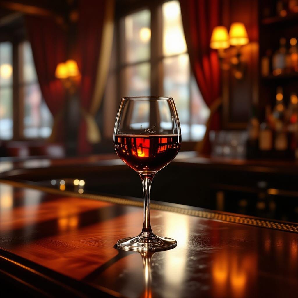 Elegant Aperitif on Wooden Bar