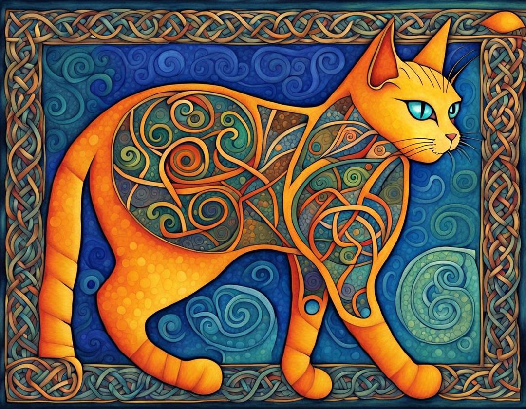 A cat | in the style of the Book of Kells, illuminated art | Celtic art ...