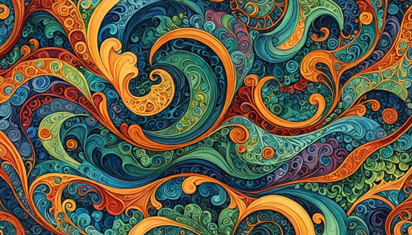 nature, abstract vector fractal, wave function, Zentangle, 3...