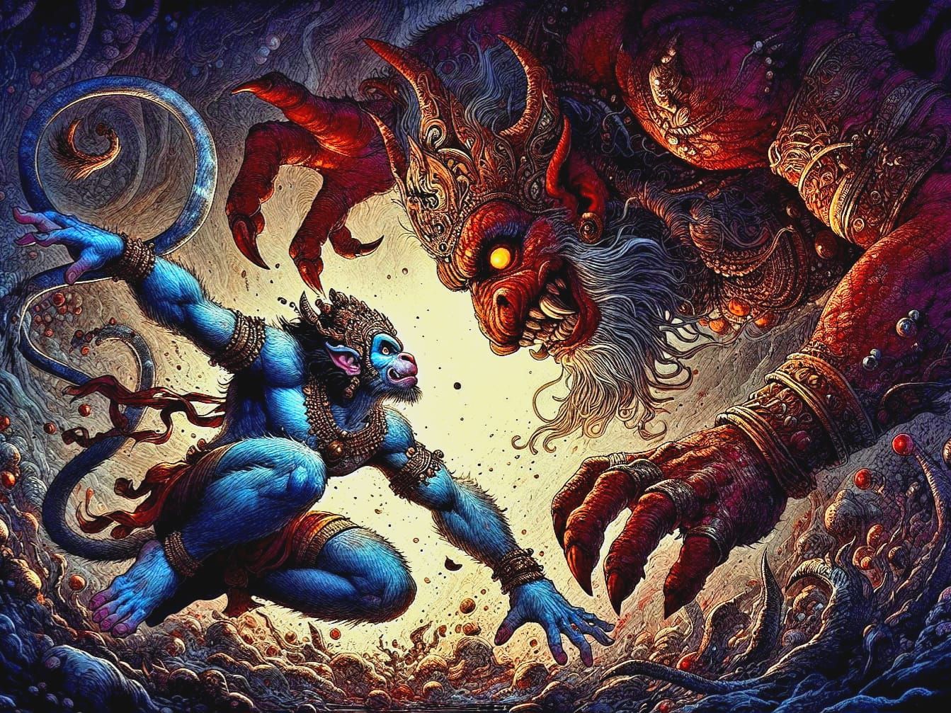 Hanuman and Mahiravana