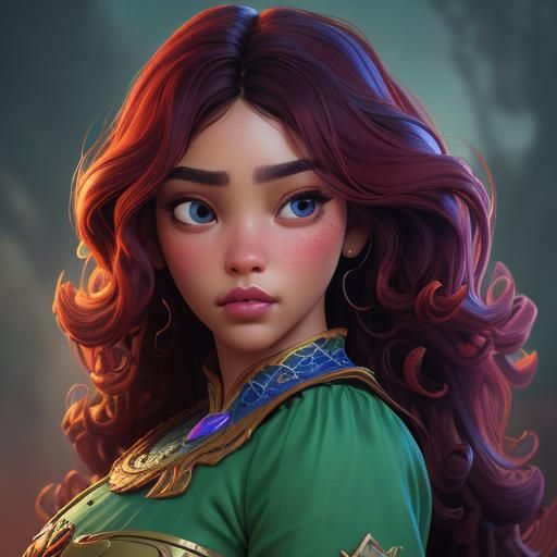 Gorgeous Mexican Woman Portrait in Detailed Matte Painting