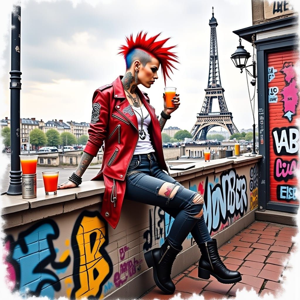 <lora:Punk Flux:1.0> 