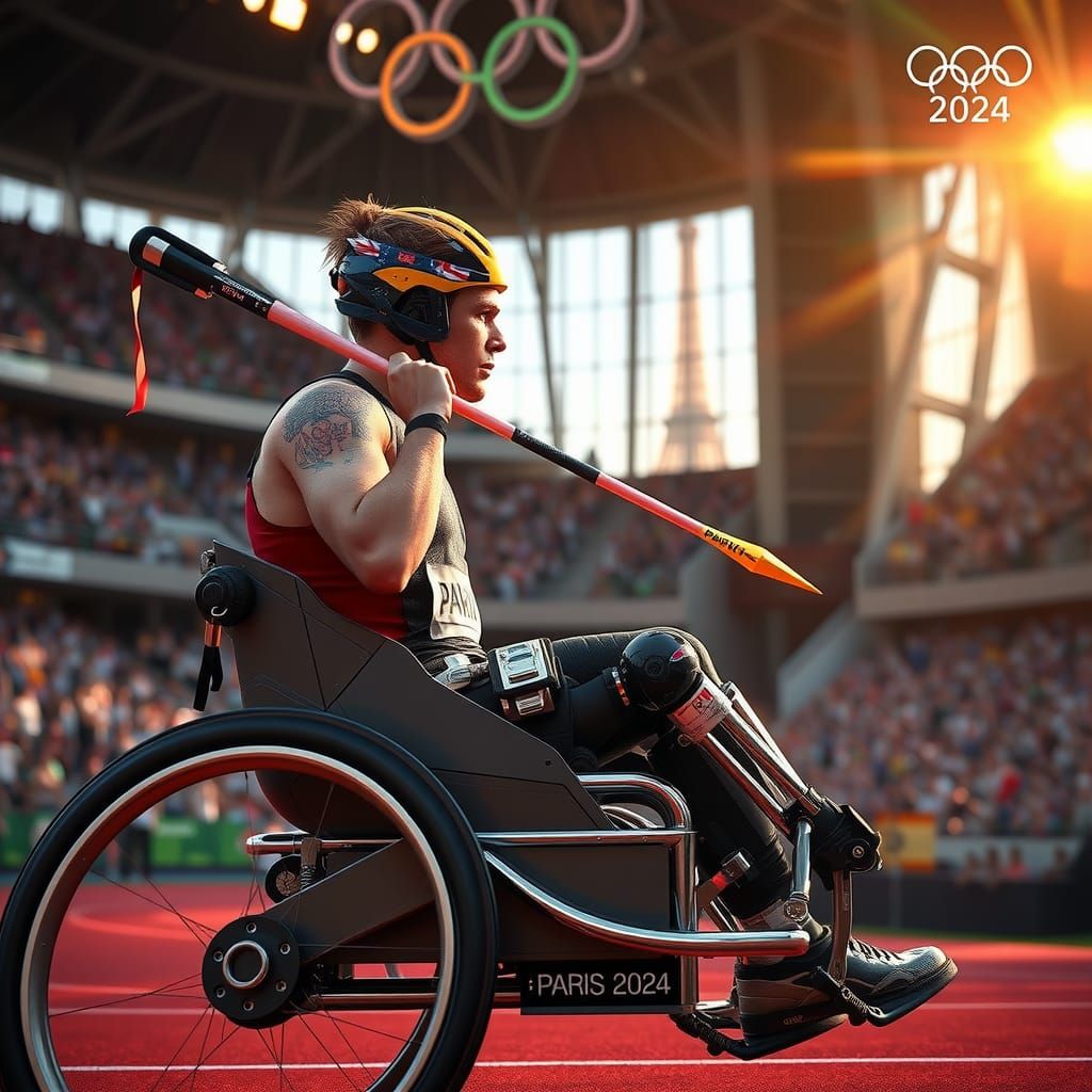 Disabled javelin thrower in Paralympics Paris 2024