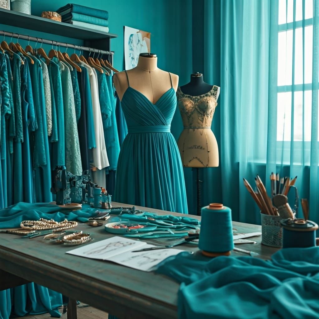 Turquoise Fashion Atelier: A Couture Dream in Soft Light