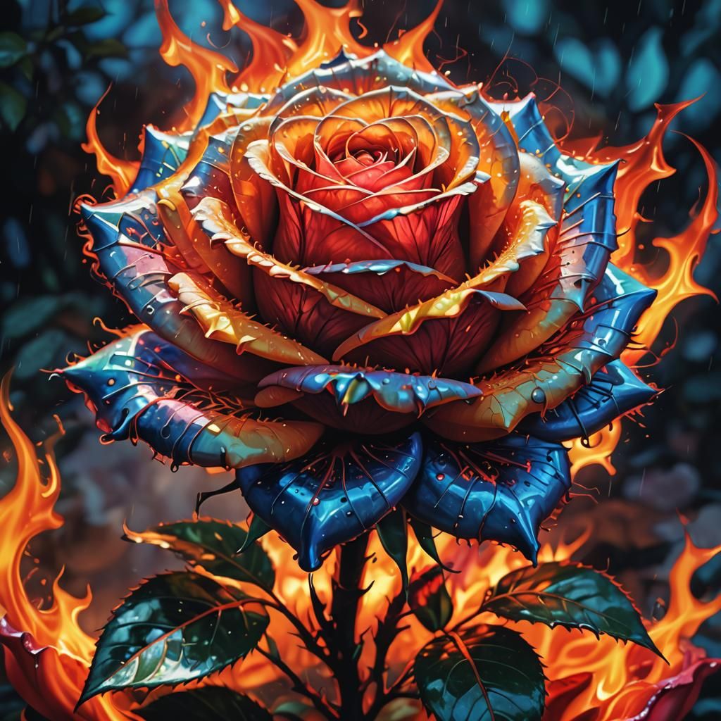 Fire Rose  by @Karen Ridley