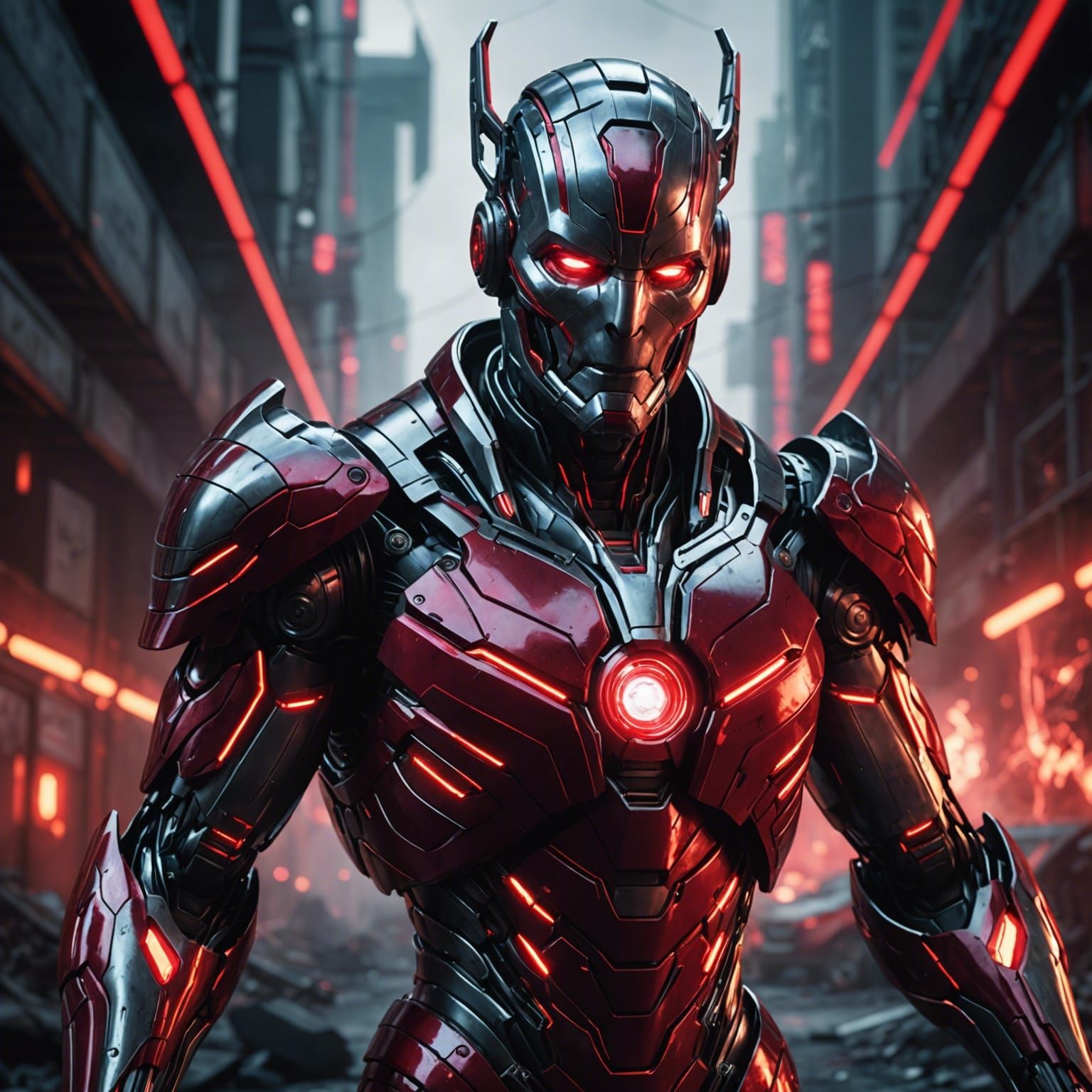 Iron Man Suit Upgrade with Ultron Tech - AI Generated Artwork ...