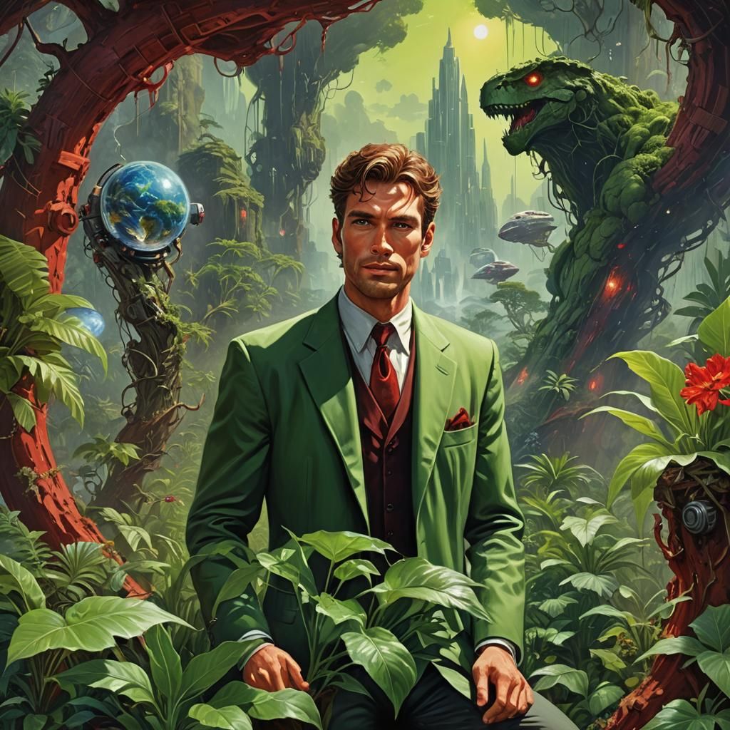 hero in a green suit