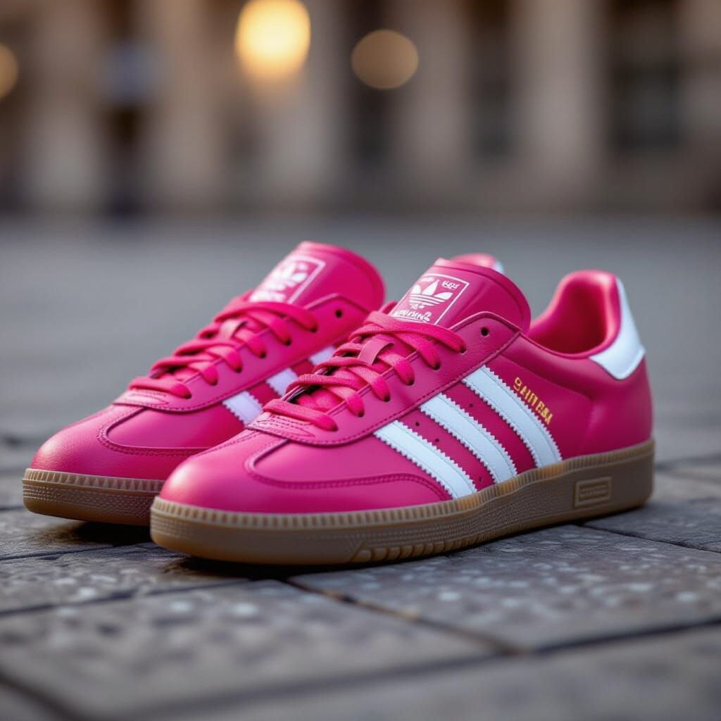 Hyperrealistic Pink Adidas Samba Sneakers