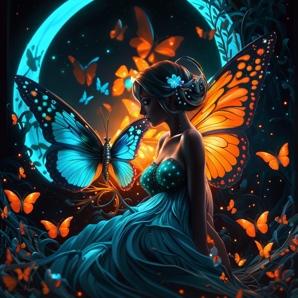 Magical butterfly on hot dream anime girl a sweet pregnant belly in the  romantic moonlight and Shadows 21 - AI Generated Artwork - NightCafe Creator