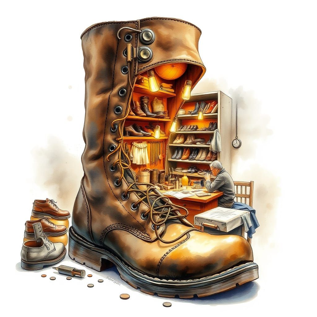 Shoemaker's workshop  by @Ivik