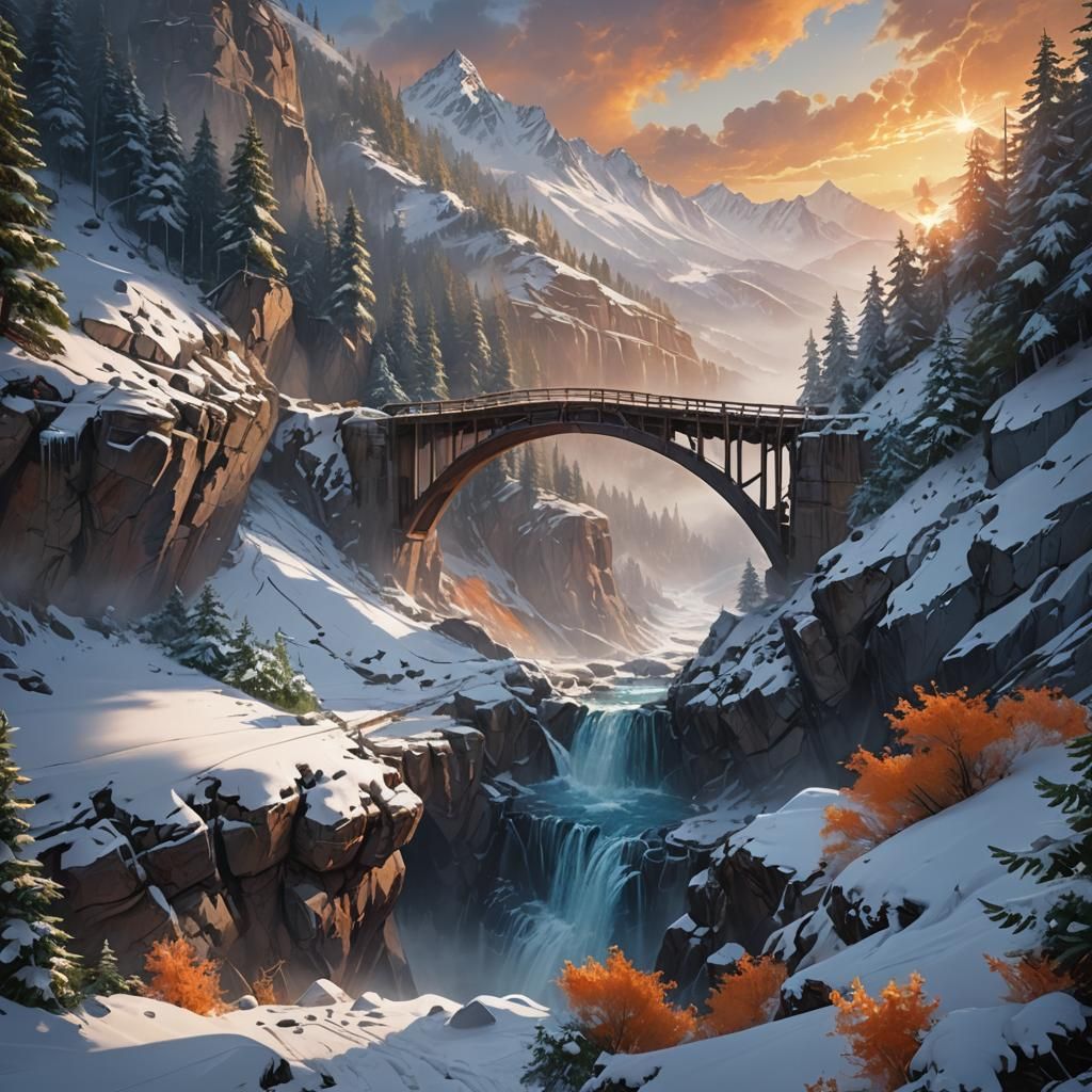 Mountain Bridge  by @ArmoredHouseChicken