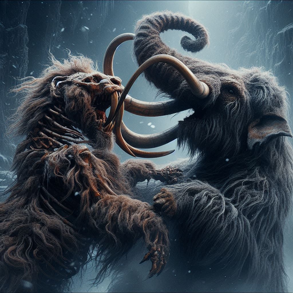 Wooly mammoth vs the corrupted Smilodon