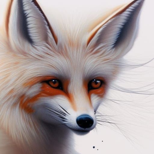 White footed Fox portrait