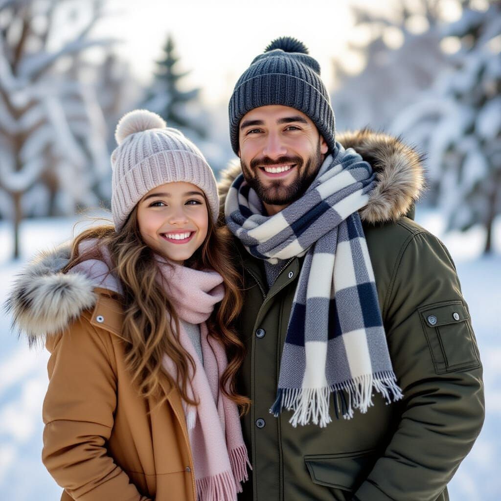 Friends in Winter Coats: A Boy and Girl Together