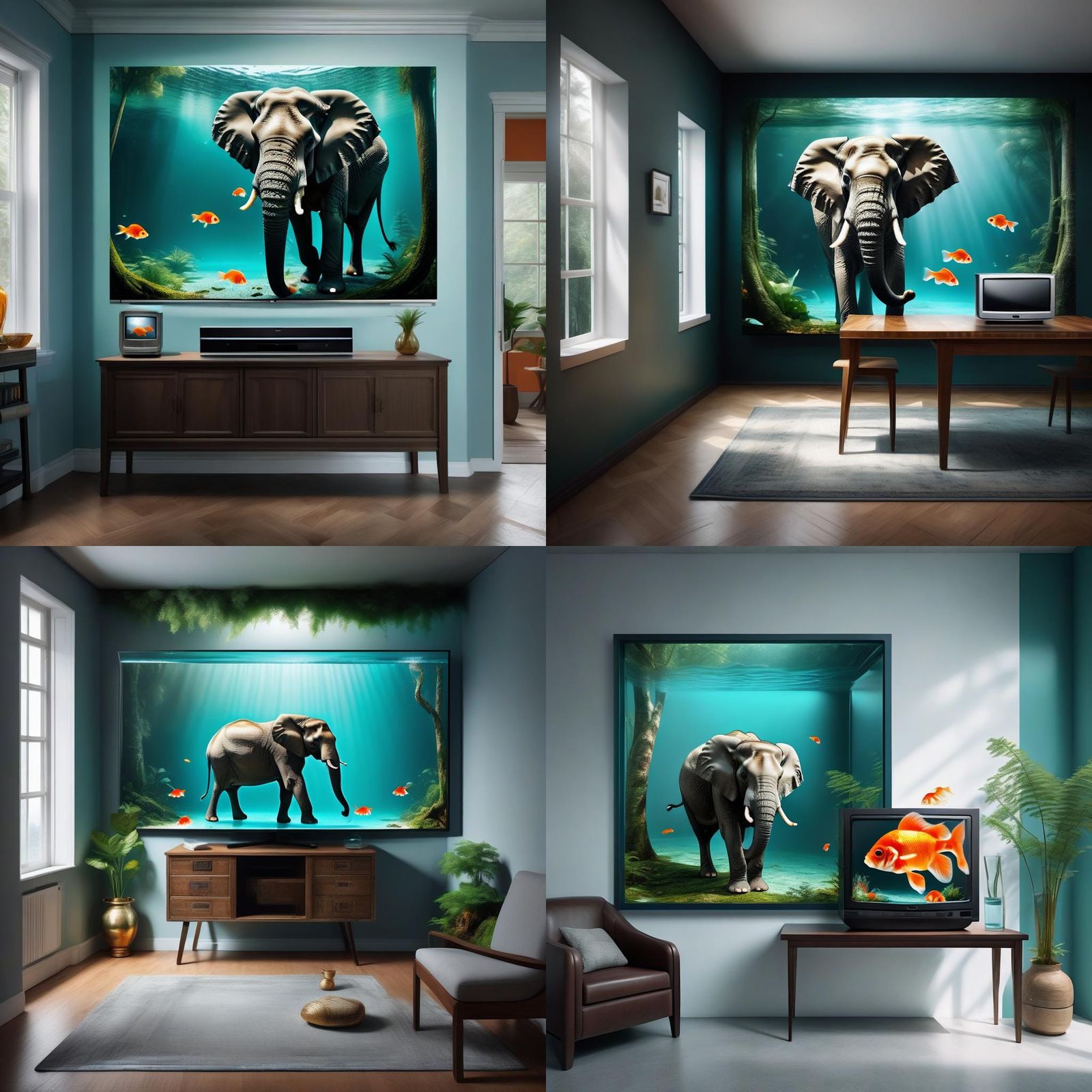 create realistic 3D of an elephant in the forest that steps ...