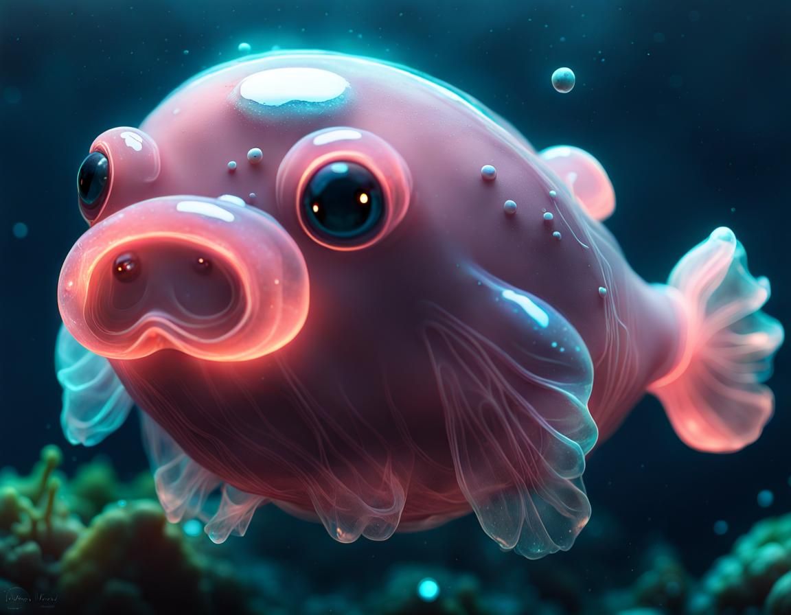 Porky blobfish - AI Generated Artwork - NightCafe Creator