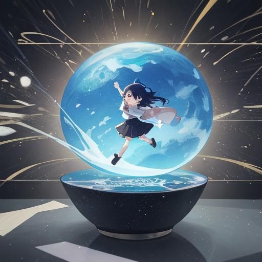 Anime Style: Children Share a Kiss