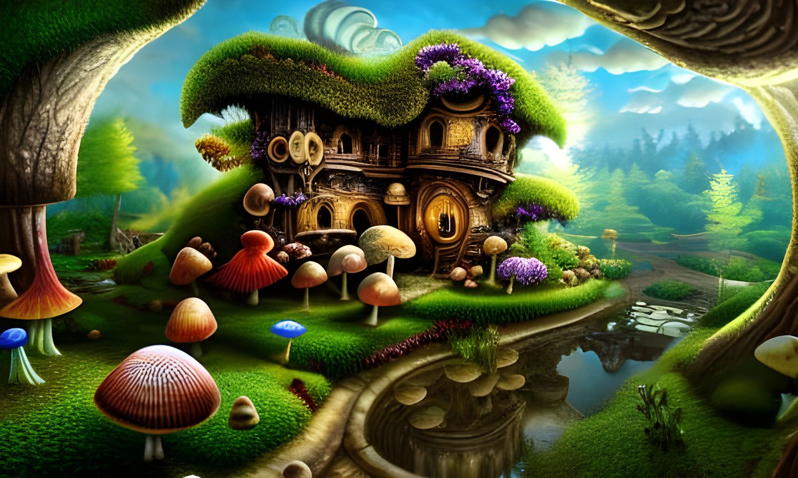 SteamPunk Mushroom House Forest