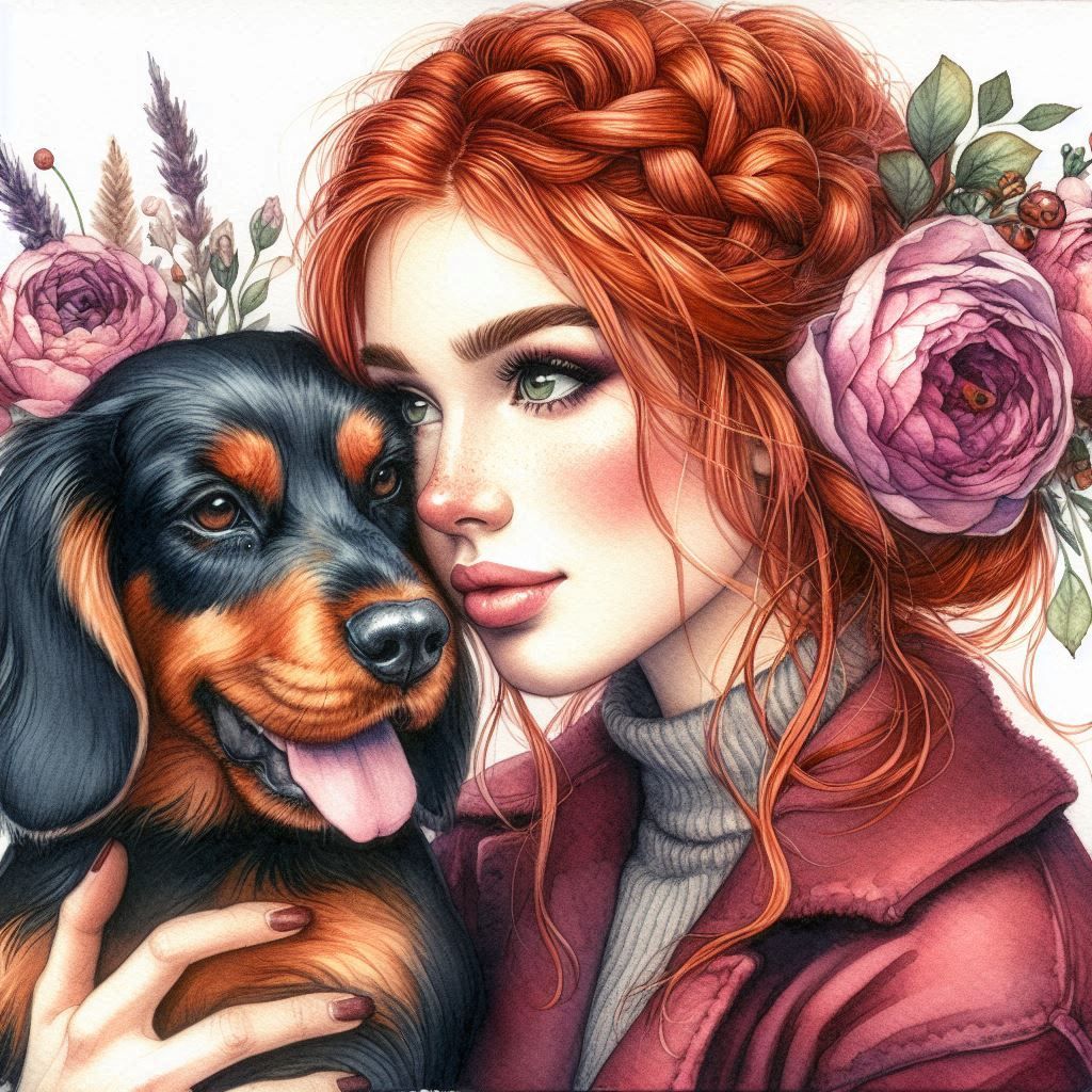 Beautiful Woman Holding A Dog