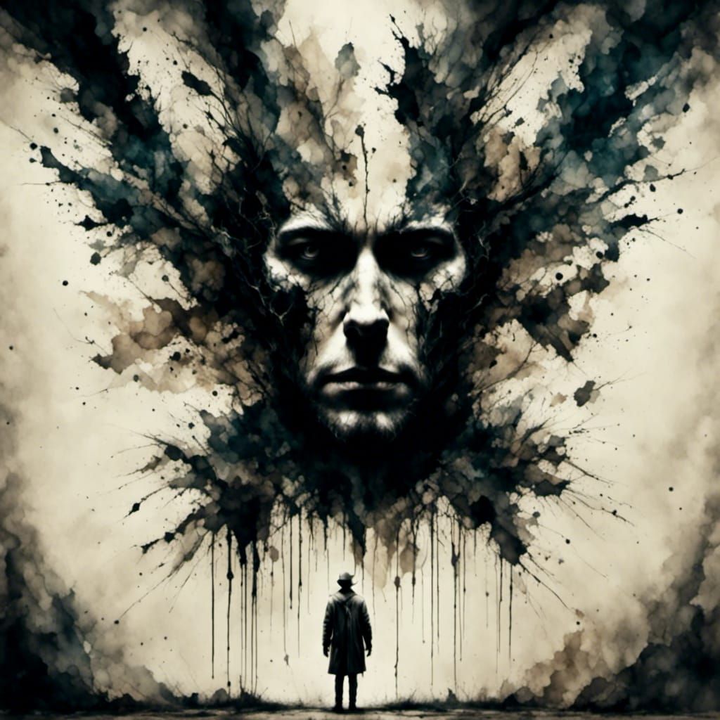 Abstract Rorschach Ink Blot in Hyperreal Style