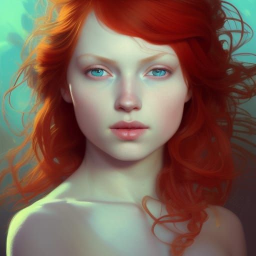 Young red hair girl with blue eyes - AI Generated Artwork - NightCafe ...