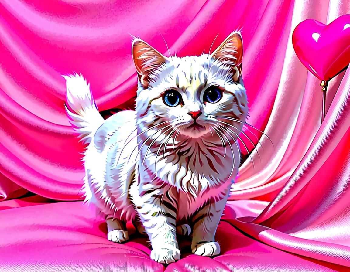 Hearts and Cats Emoji Art