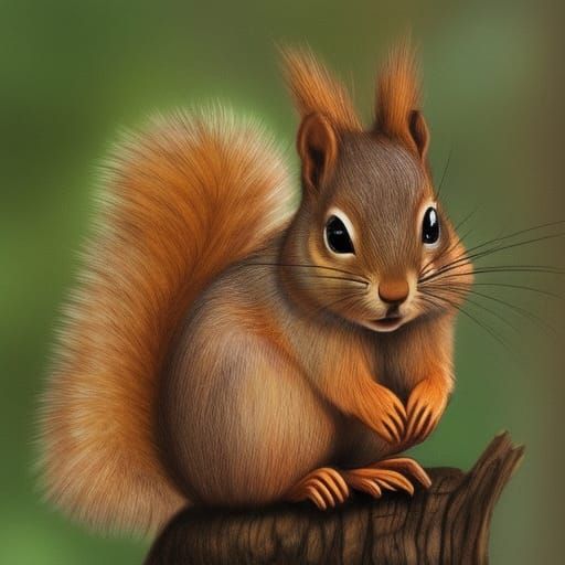 highly detailed magical fantasy cute squirrel