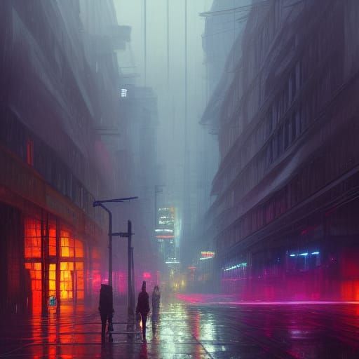 Neon city v1 - AI Generated Artwork - NightCafe Creator