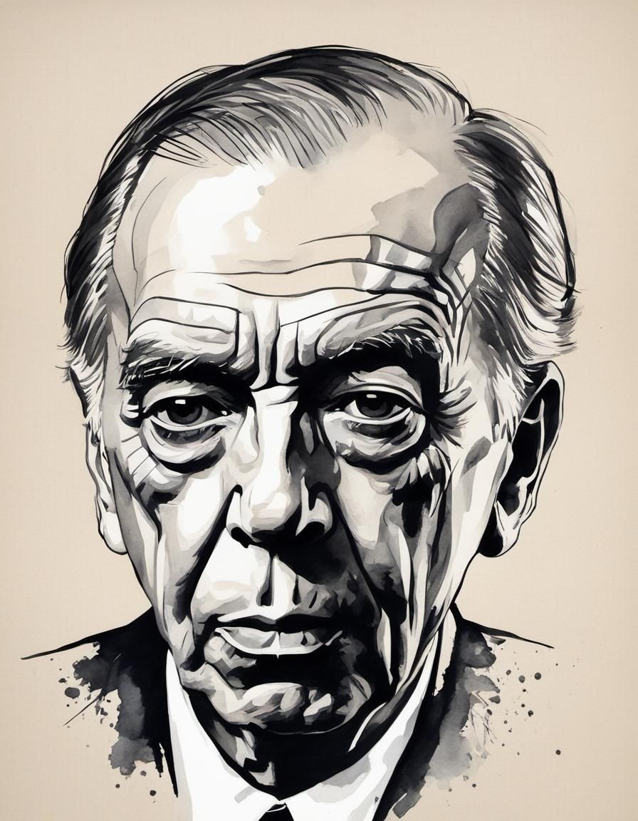 portrait of Jorge Luis Borges - AI Generated Artwork - NightCafe Creator