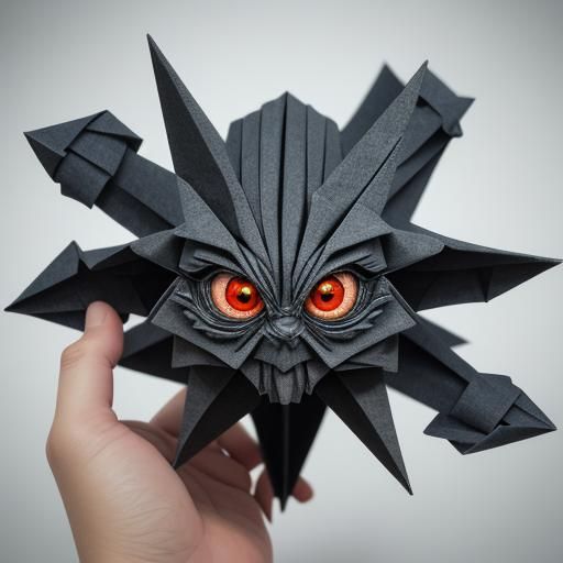 Hyper Photorealistic 3D Monster in Origami Style