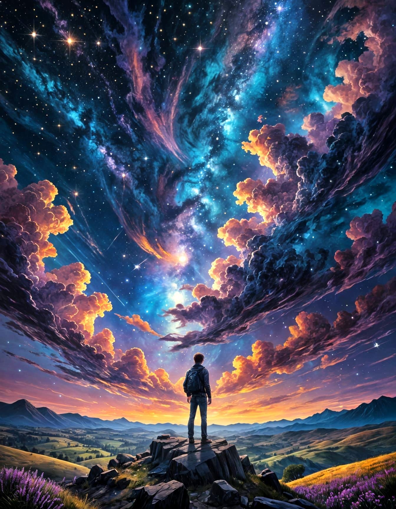 Embracing the Cosmos: A Sky Full of Dreams  by @Annu