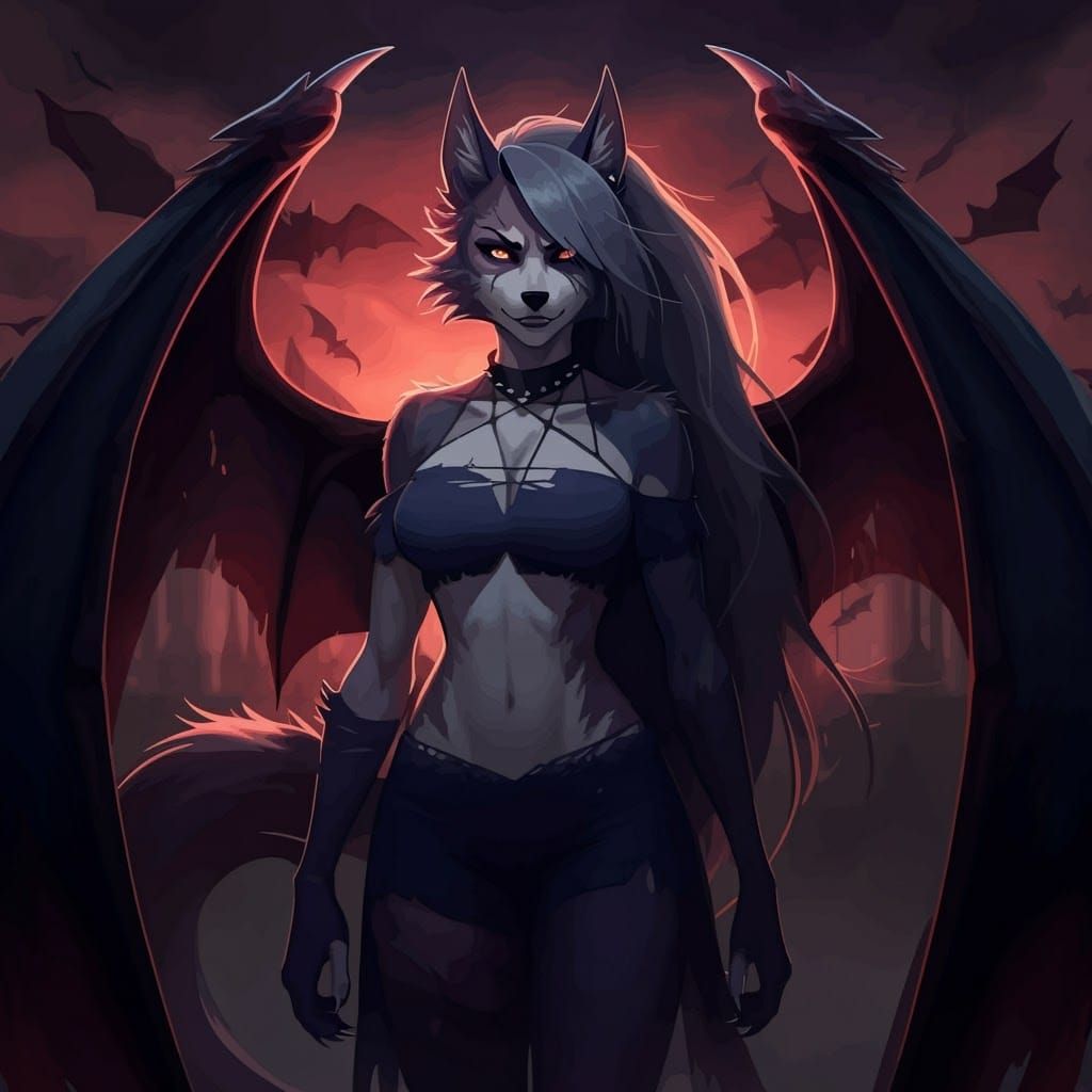 Loona the hellhound from Helluva Boss.