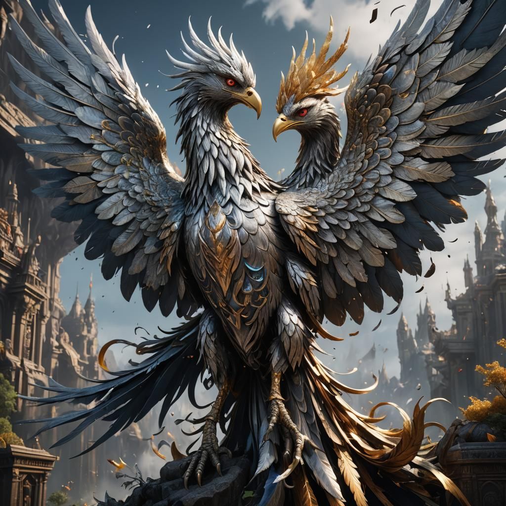 A silver phoenix