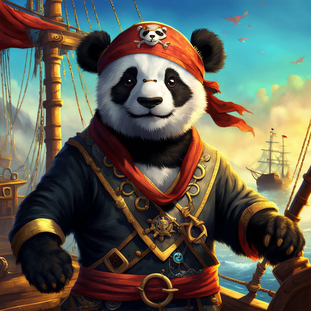 Pirate panda  by @Al_in_Tanzania
