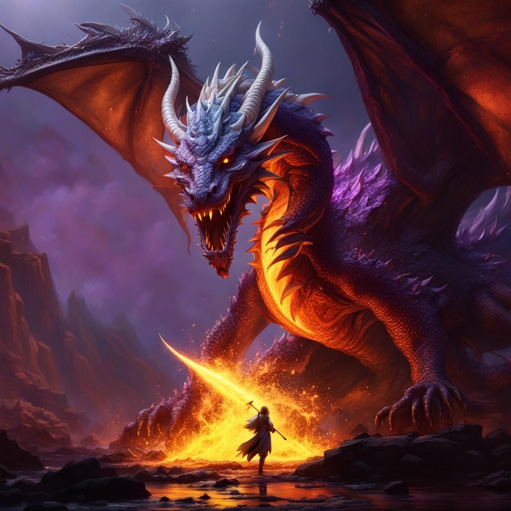 Epic dragon breathing fire - AI Generated Artwork - NightCafe Creator