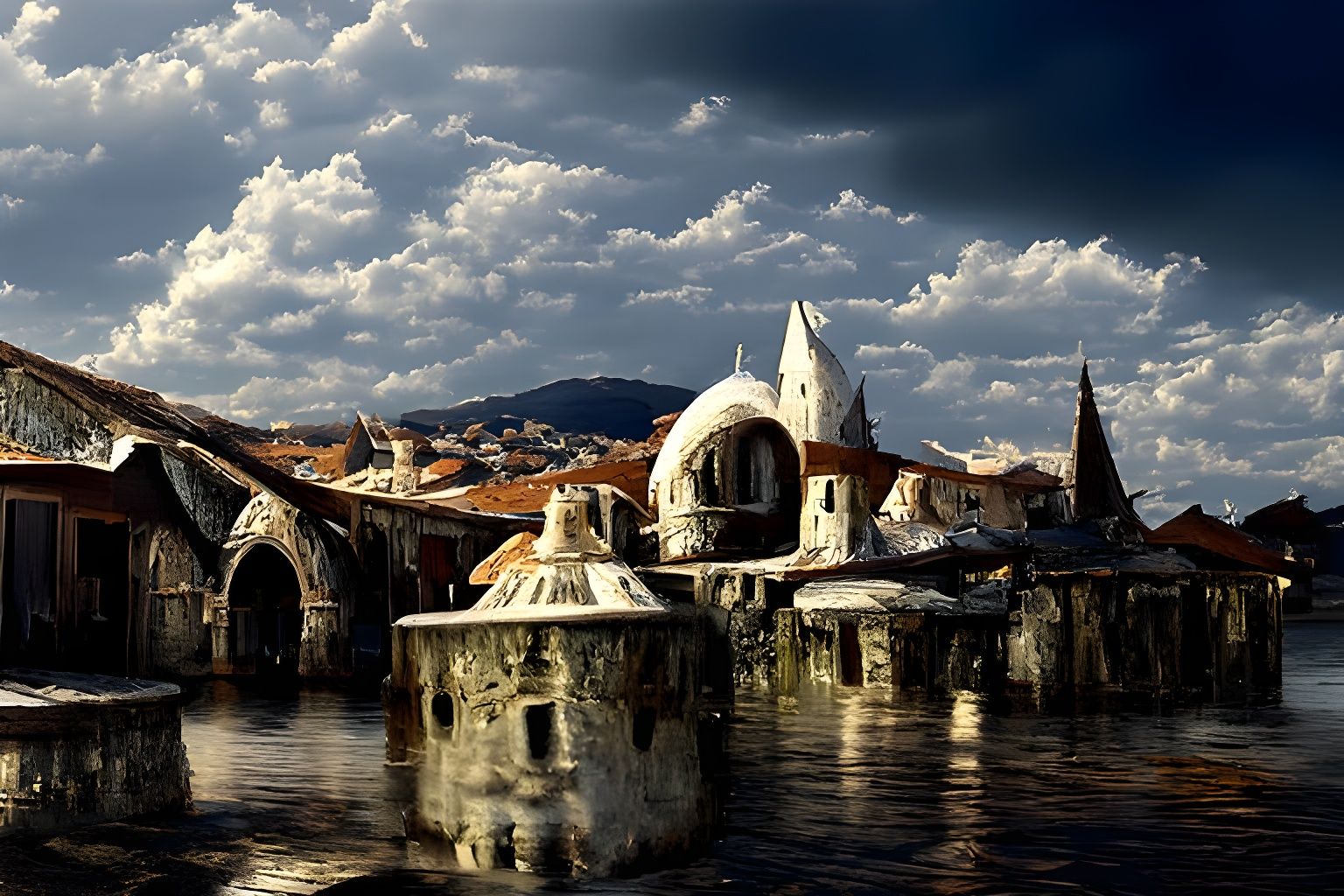 a beautiful matte painting of town Trogir, italian renesanse...