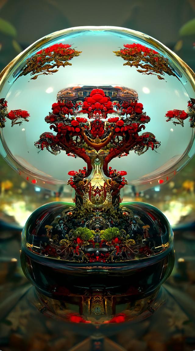 Red bubble bonsai   by @Lochlin King