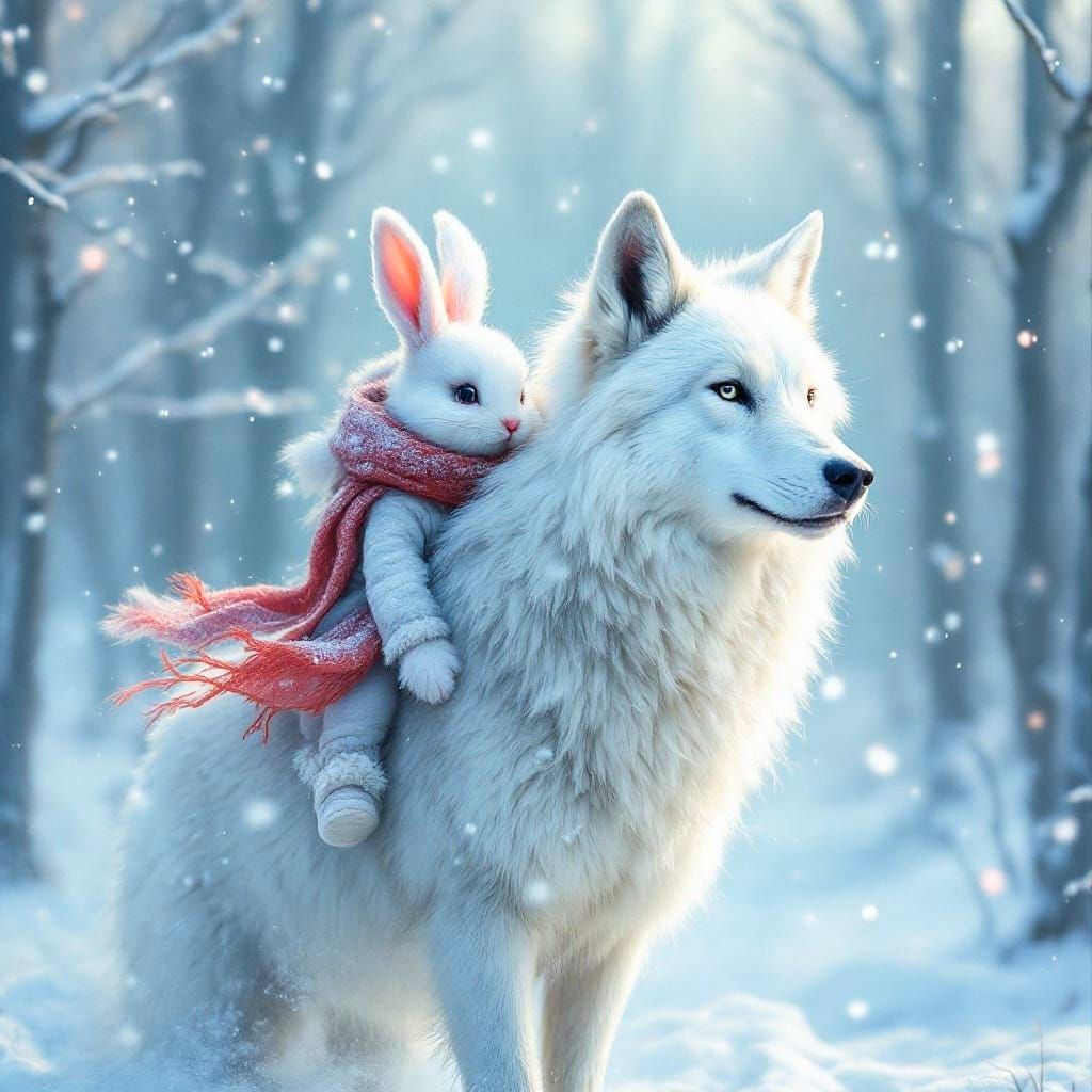 An unusual friendship between a wolf and a hare...